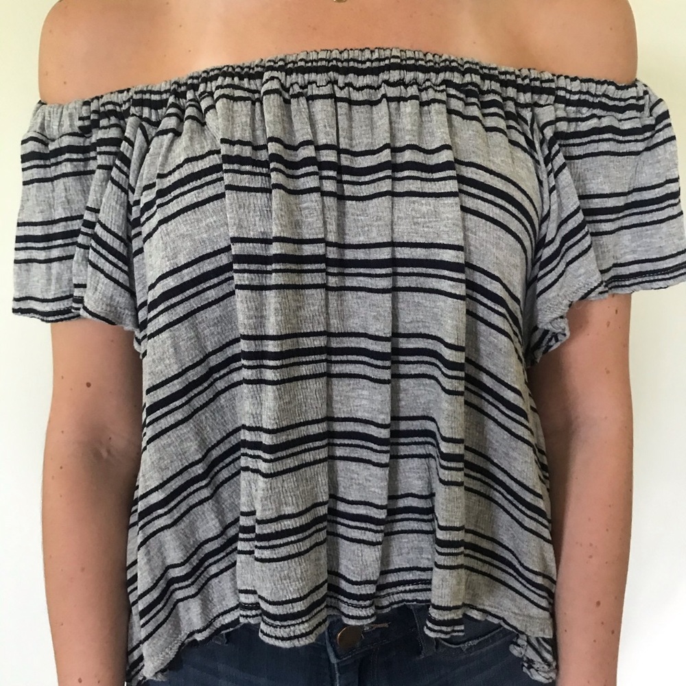 Off the Shoulder Striped Top